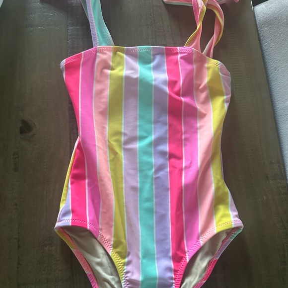 COPY - Swimsuit Shade critters girls size 6 stripes colors summer pink swimsuit - Picture 5 of 5